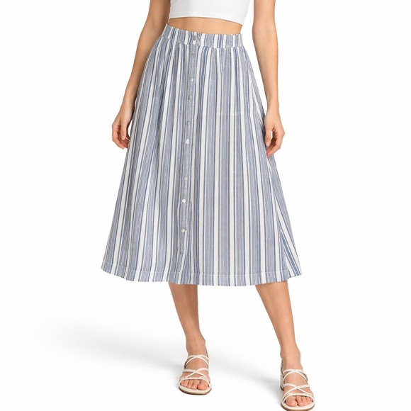 Nordstrom Dresses & Skirts - Nordstrom Blue and White Striped A-Line Skirt